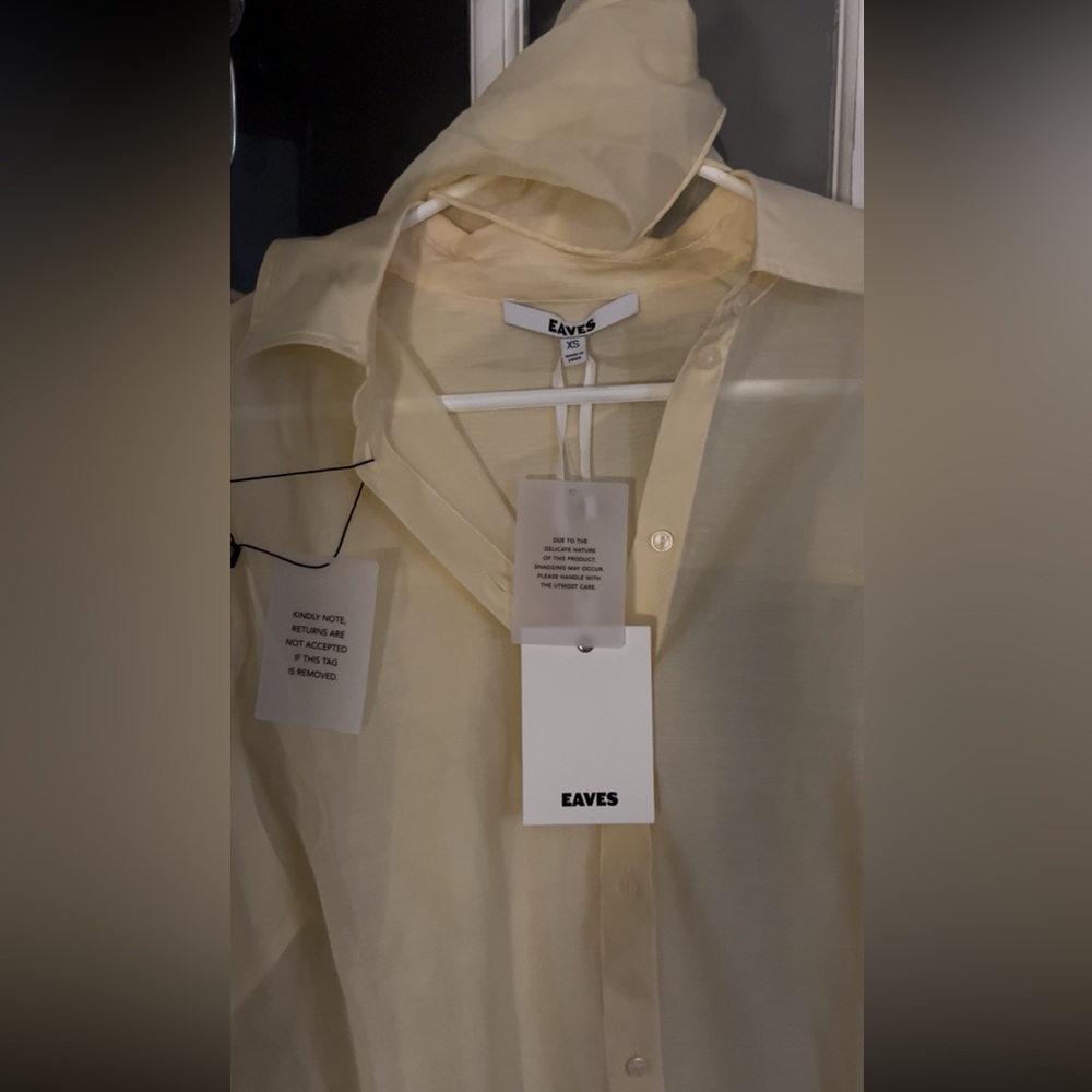 Price firm NWT EAVES Top in Butter Yellow w/ Scarf 🧣 - Picture 8 of 8